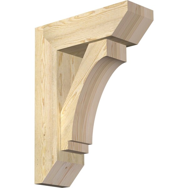 Ekena Millwork Imperial Slat Rough Sawn Bracket w/ Offset Brace, Douglas Fir, 8"W x 24"D x 32"H BKT0806X24X32IMP06RDF - main